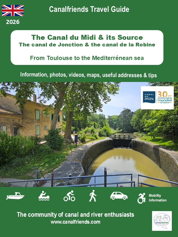 Couv Canalfriends English Guide 2026 Canal du Midi, its source, Jonction & Robine canals_June
