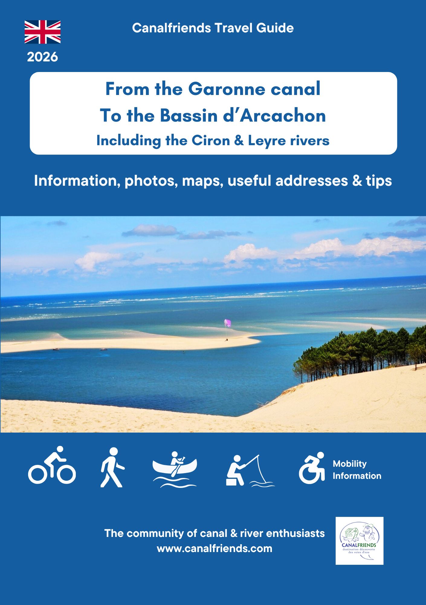 Cover 2026 GB Guide canal bassin Arcachon Canalfriends